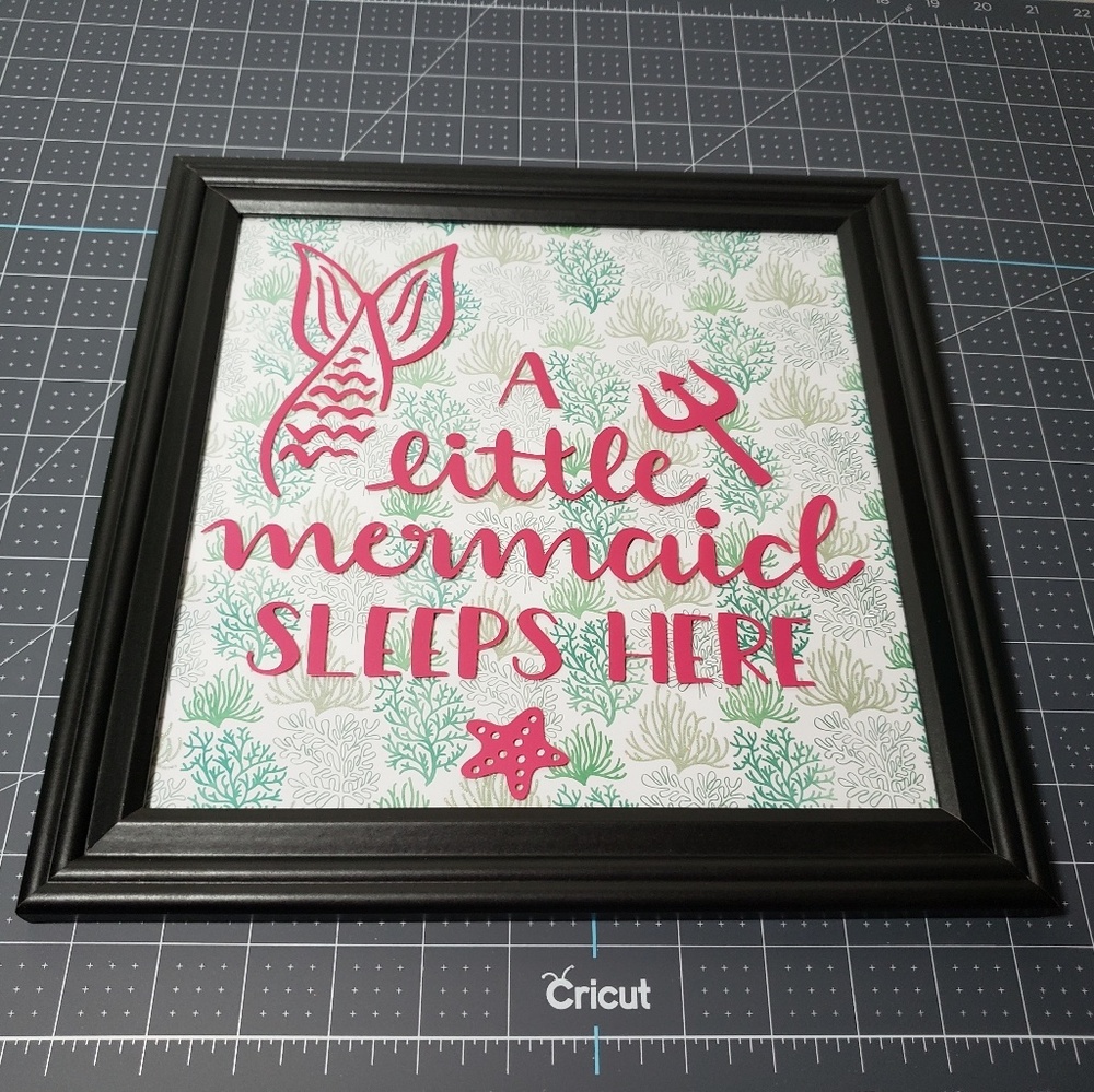 A little mermaid sleeps here framed quote
